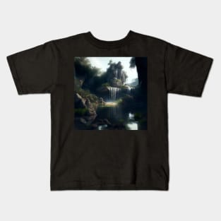 Fantasy Mountain Hideaway Kids T-Shirt